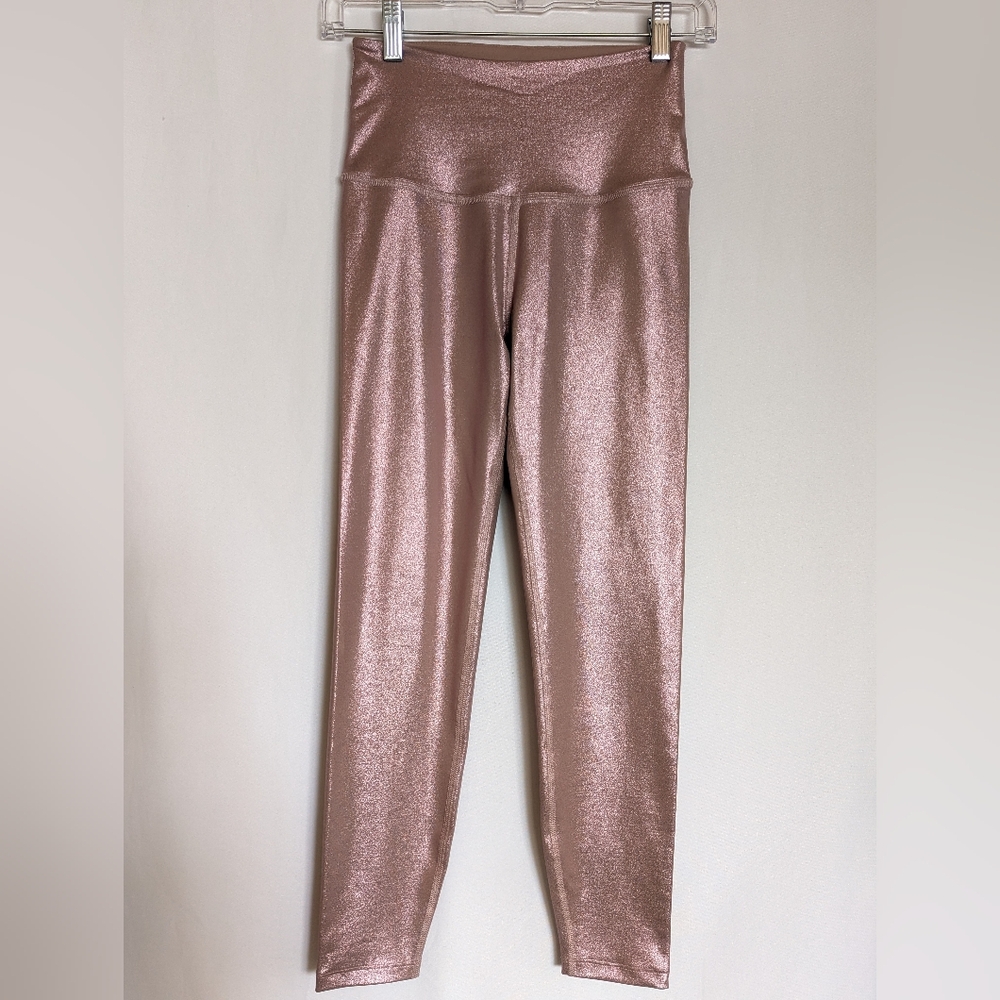 Women's Small Beyond Yoga Shimmering Sparkly Pink Leggings Mermaid Sparkly